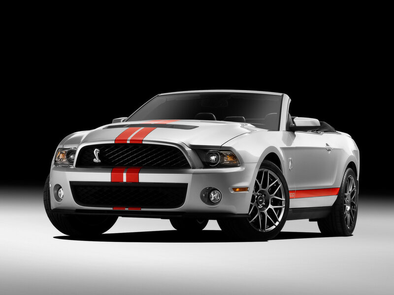 White Ford Mustang Shelby GT500 Convertible