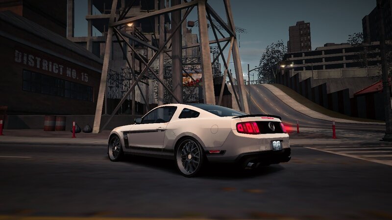 White Ford Mustang — Urban, Night