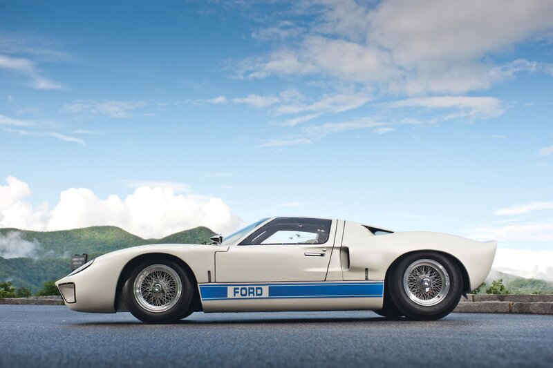White Ford Race Car