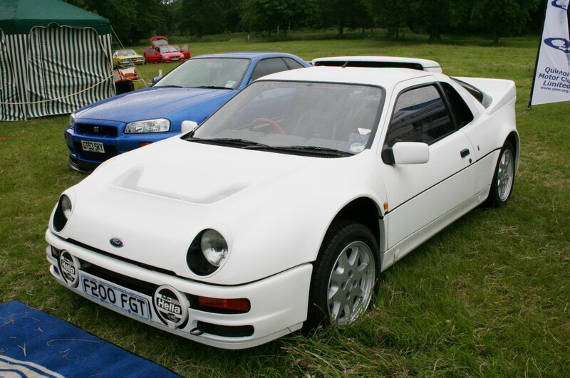 White Ford RS200 at car show