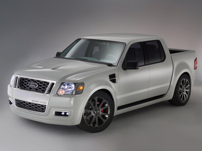 White Ford Sport Trac pickup truck