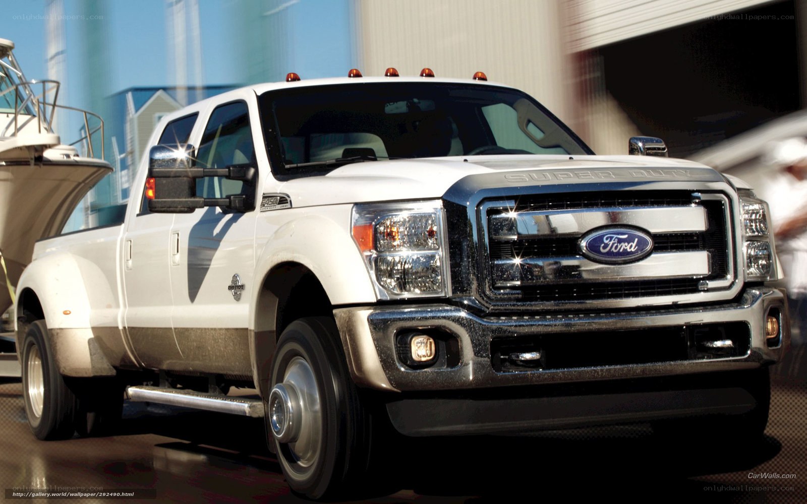 White Ford Super Duty truck