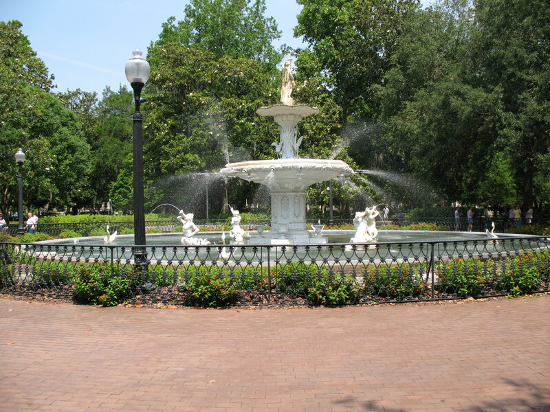 White Fountain with Statues