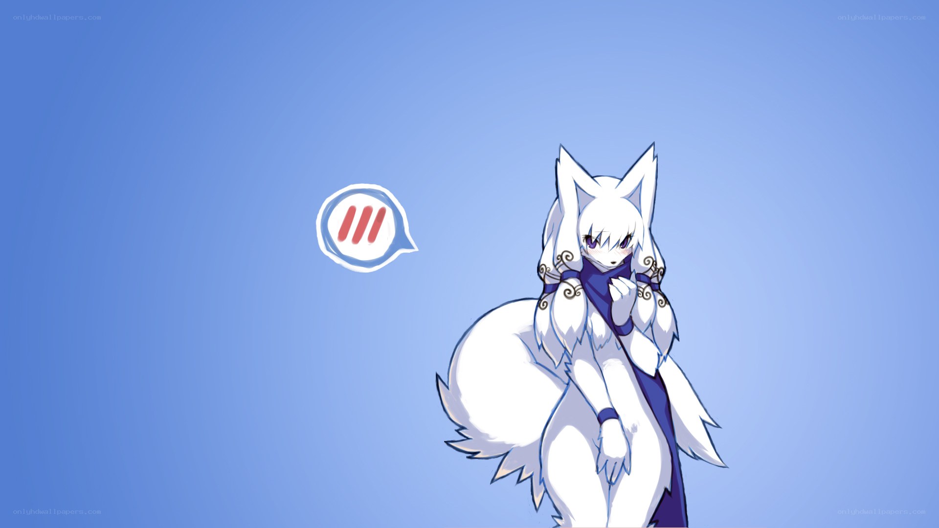 white fox girl character