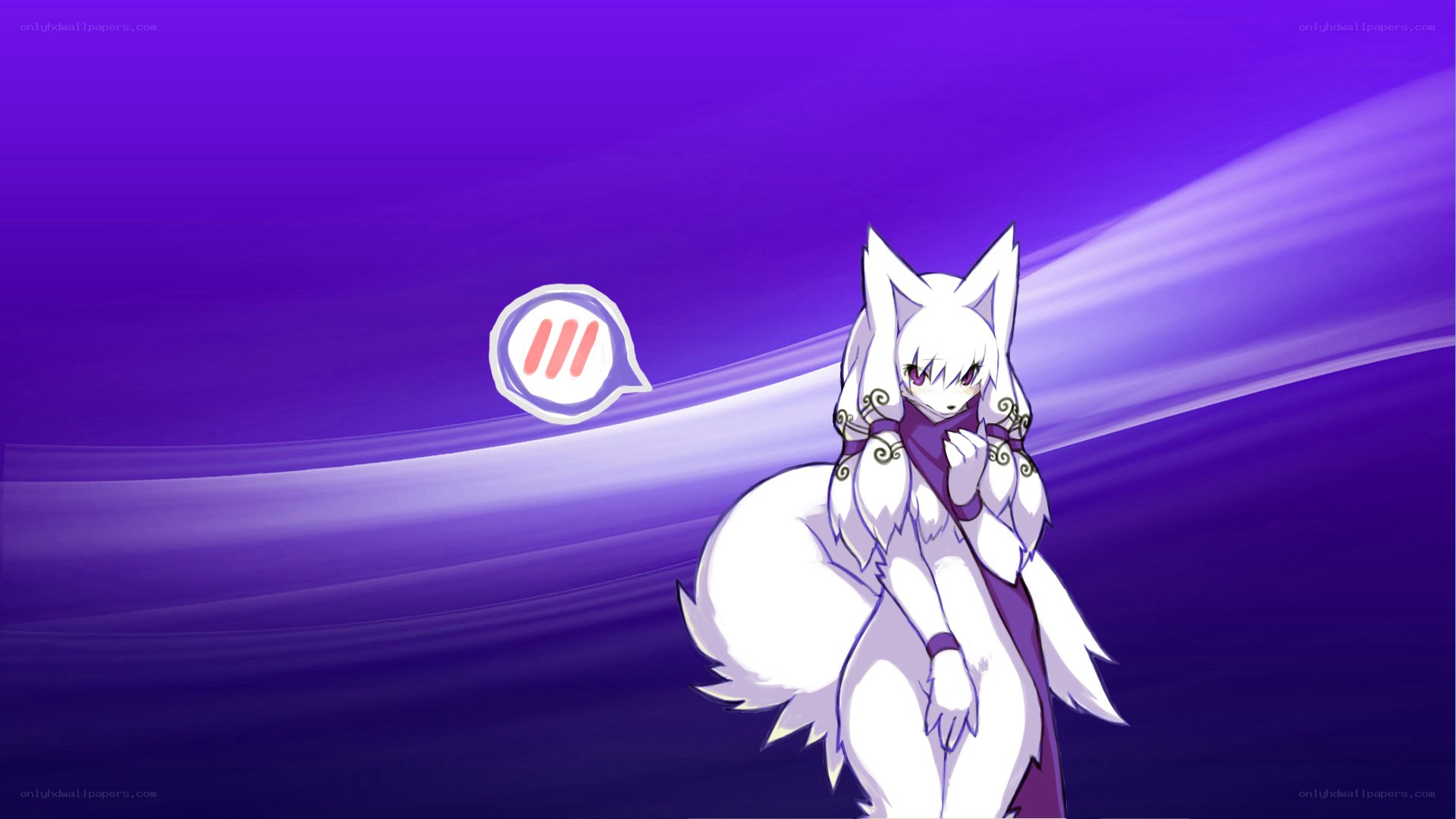 white fox girl character