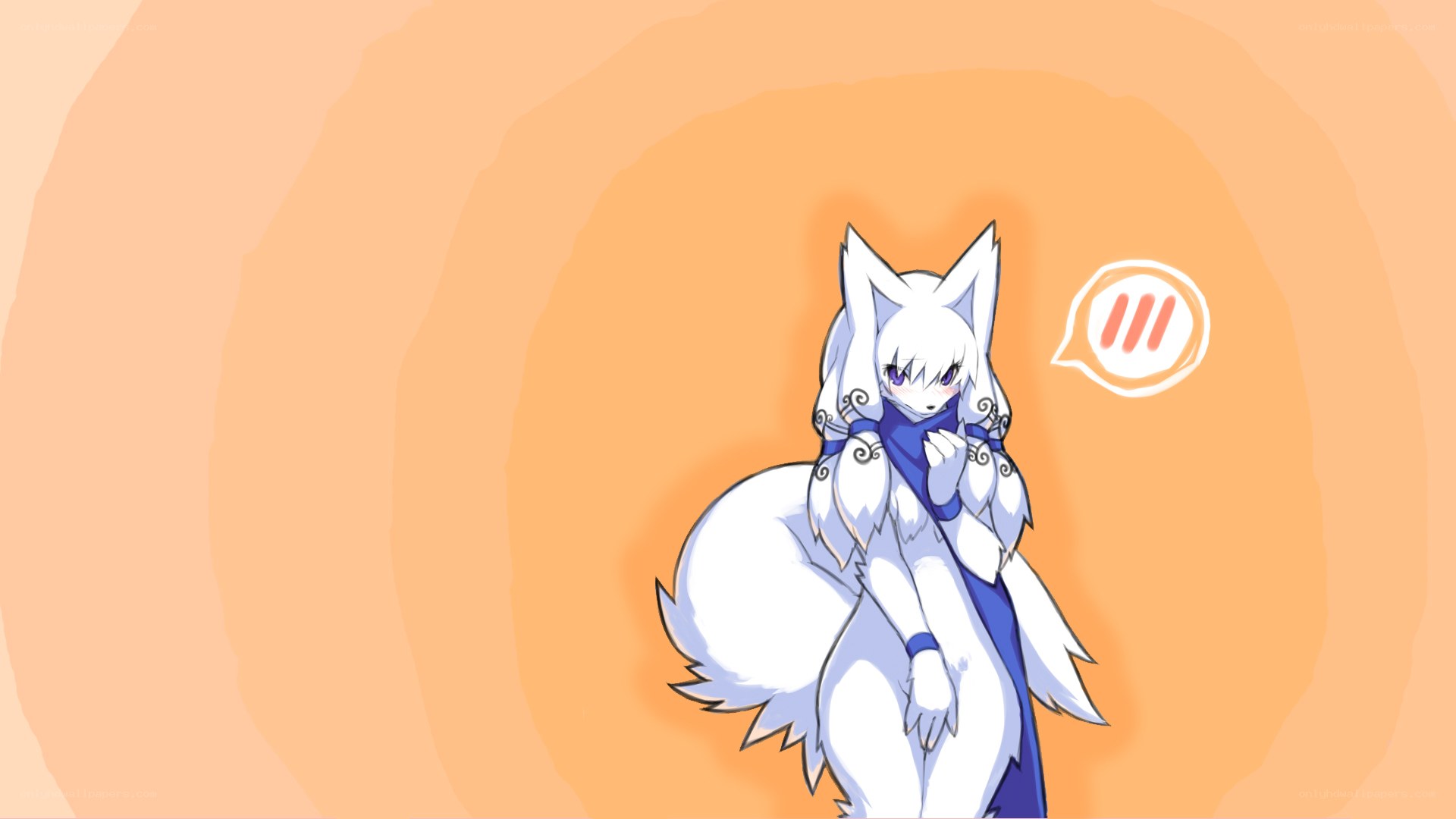 white fox girl character
