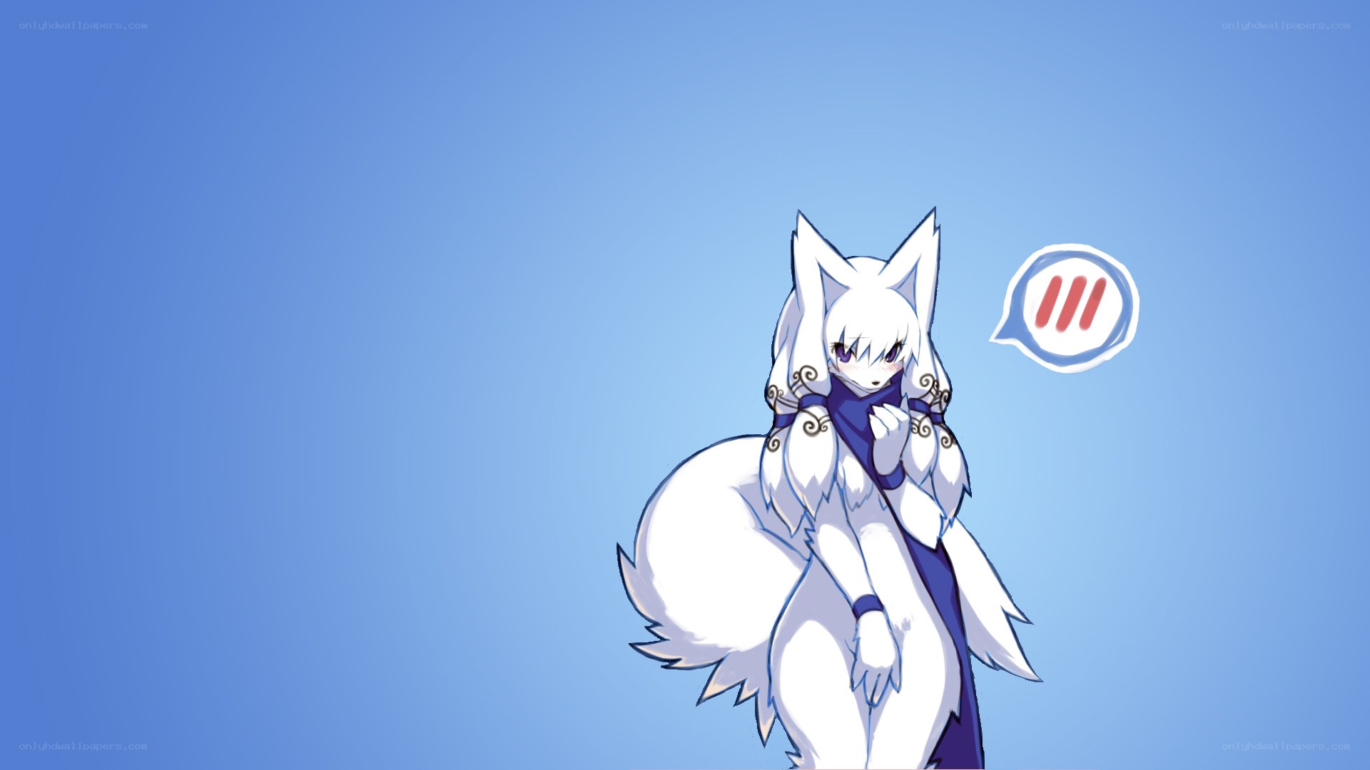 white fox girl character