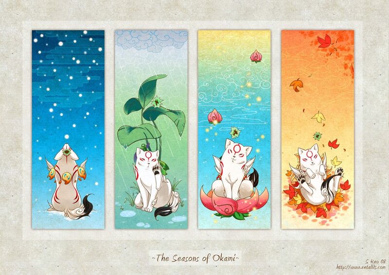 White Fox in Four Seasons