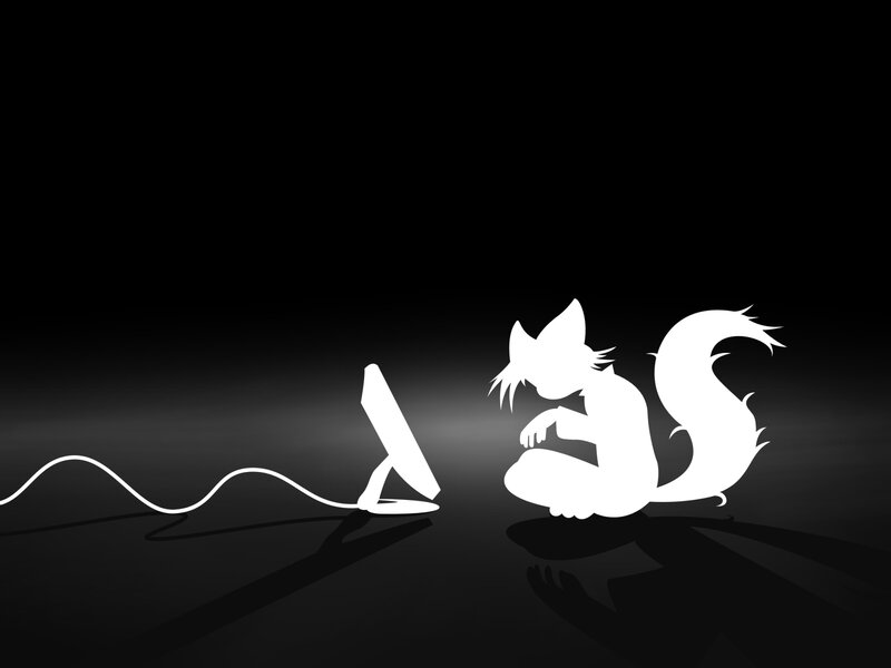 White Fox-like Character — Black
