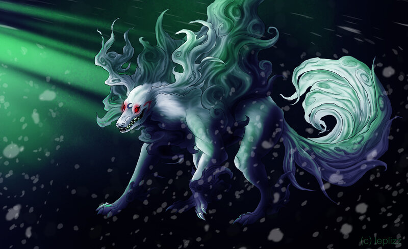 White Fox-like Creature — Green