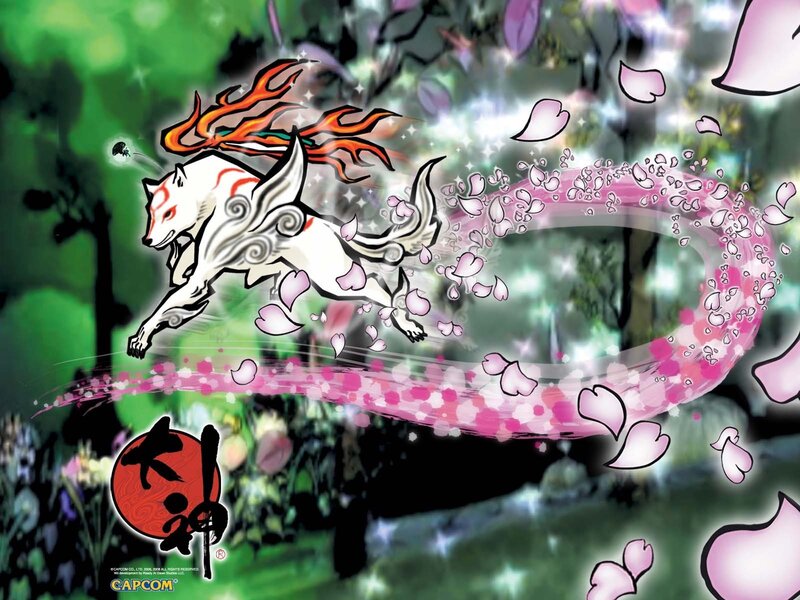 White Fox with Flames — Green