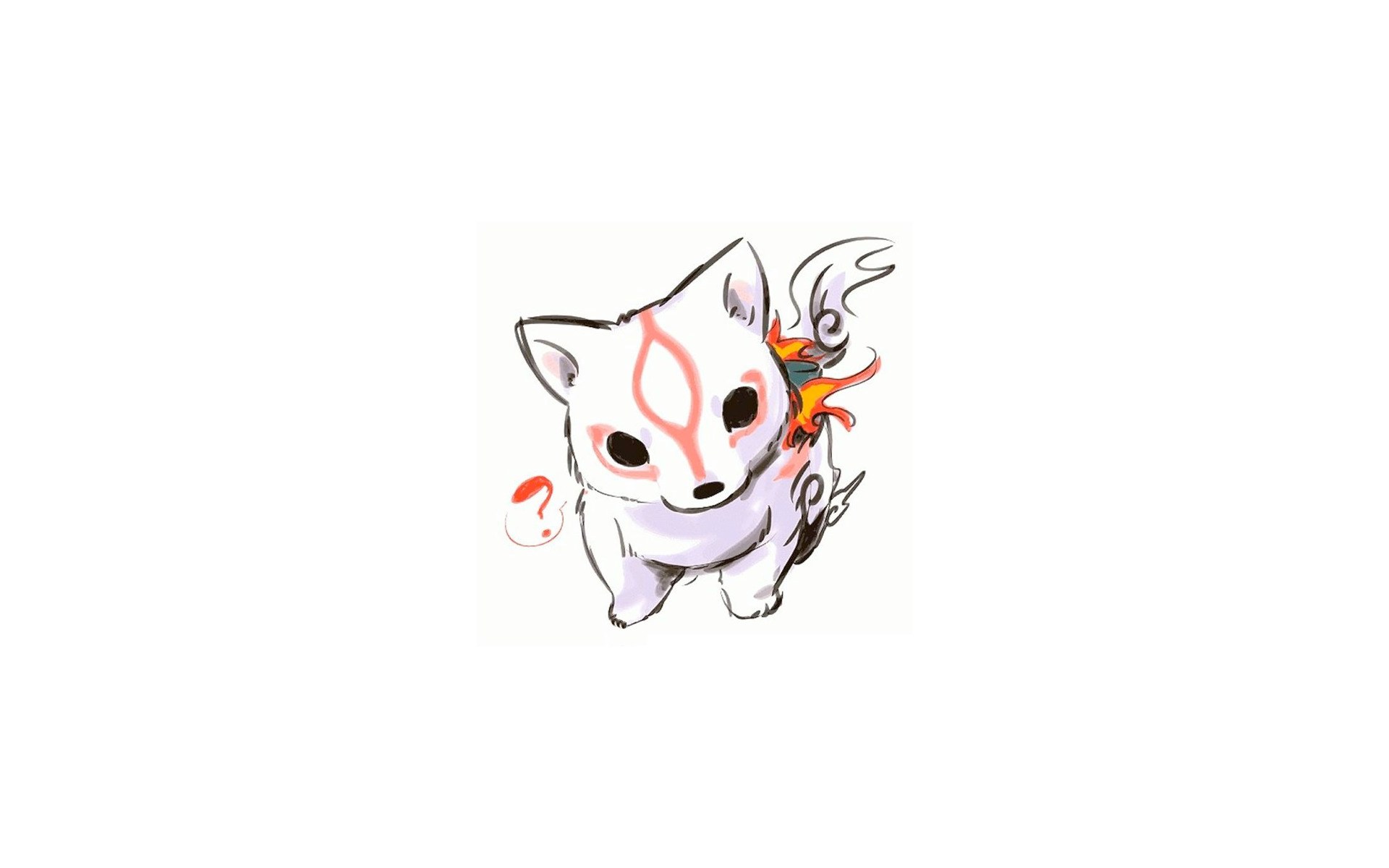 white fox with red markings