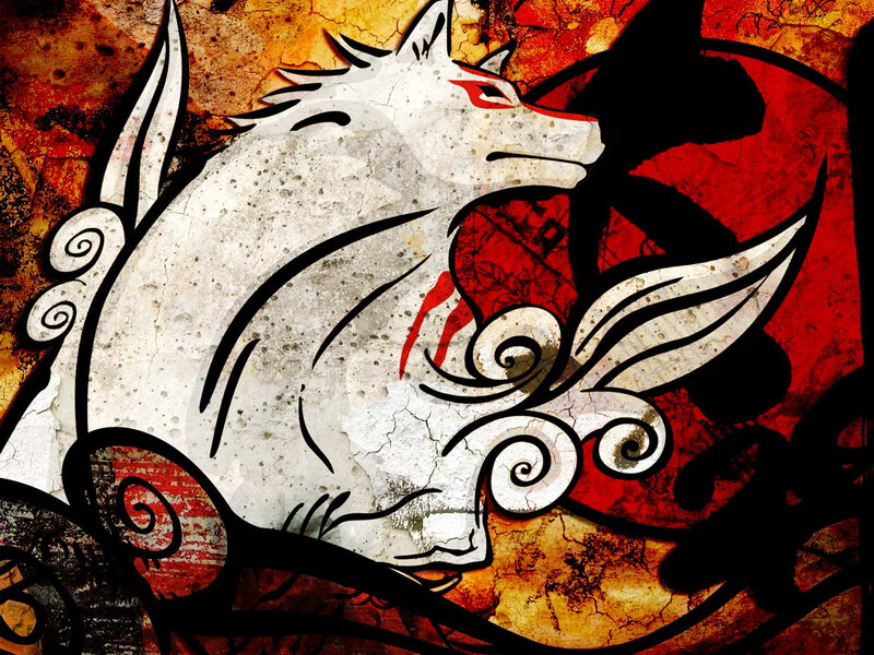 White Fox with Red Markings — Dramatic, Digital Art