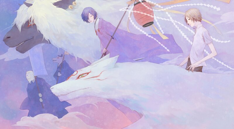 White Fox with Red Markings — Purple