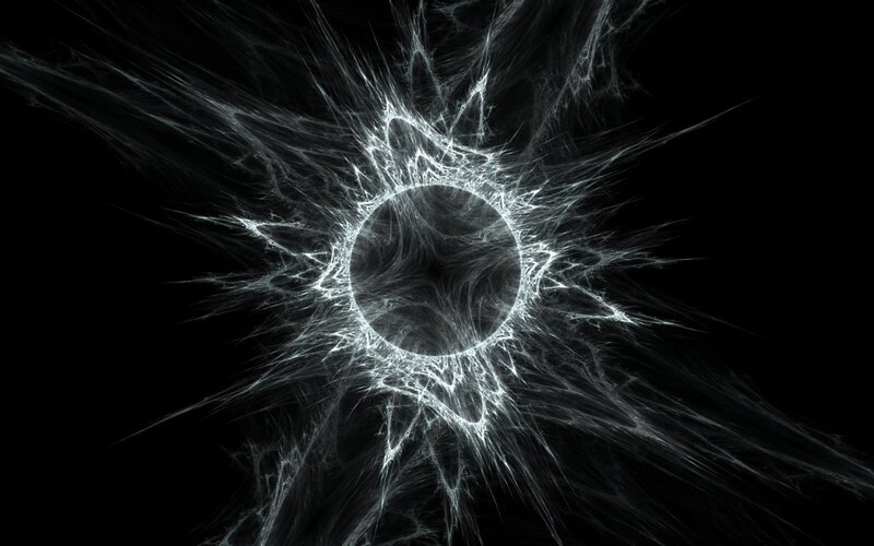 White Fractal Burst — Black