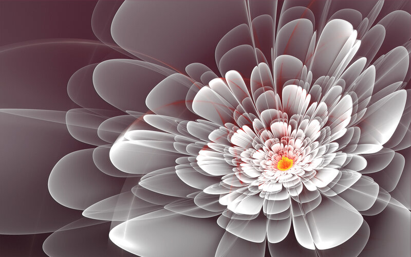 White Fractal Flower — Ethereal