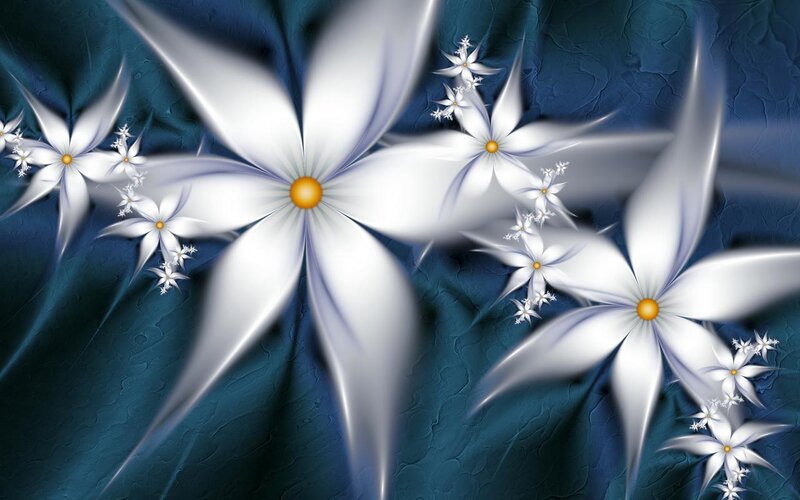 White Fractal Flowers — Serene