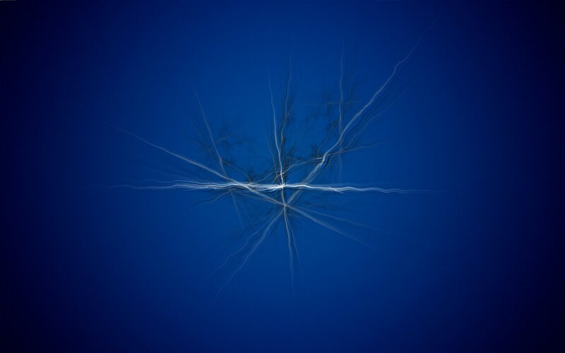 White Fractal Lines on Blue