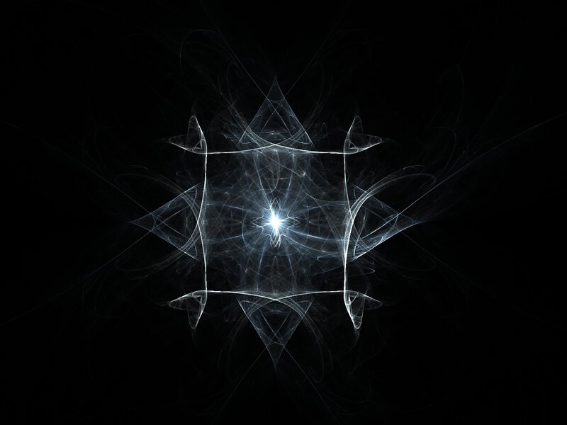 White Fractal Pattern — Black, Dramatic, Abstract