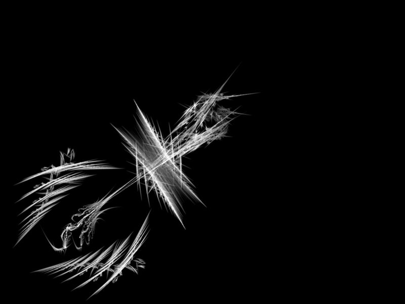 White Fractal Pattern — Black, Minimalist, Abstract