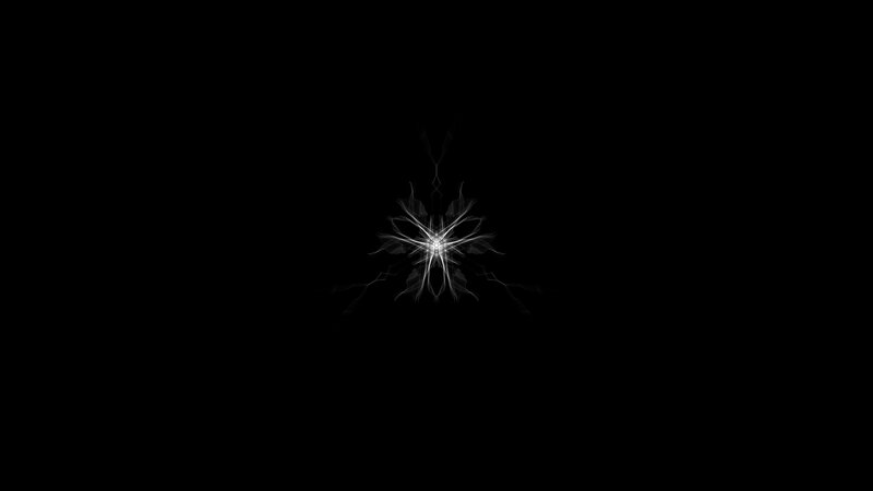 White Fractal Pattern — Black, Minimalist