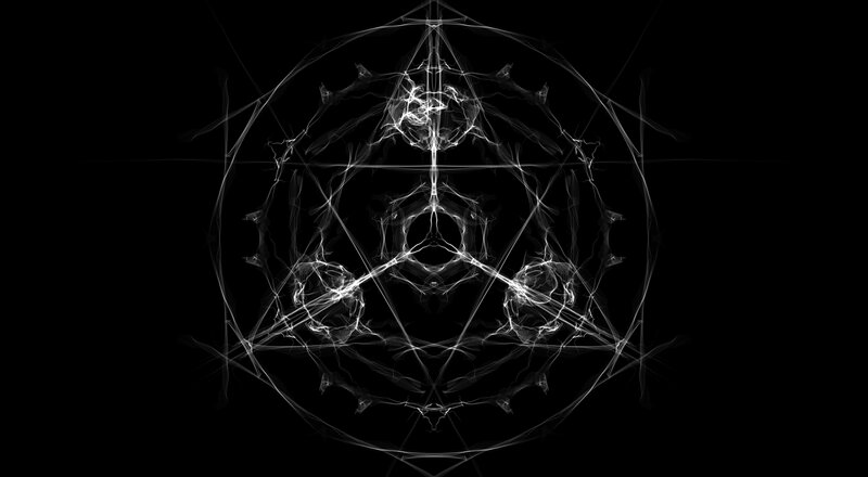 White Fractal Pattern — Black, Mysterious