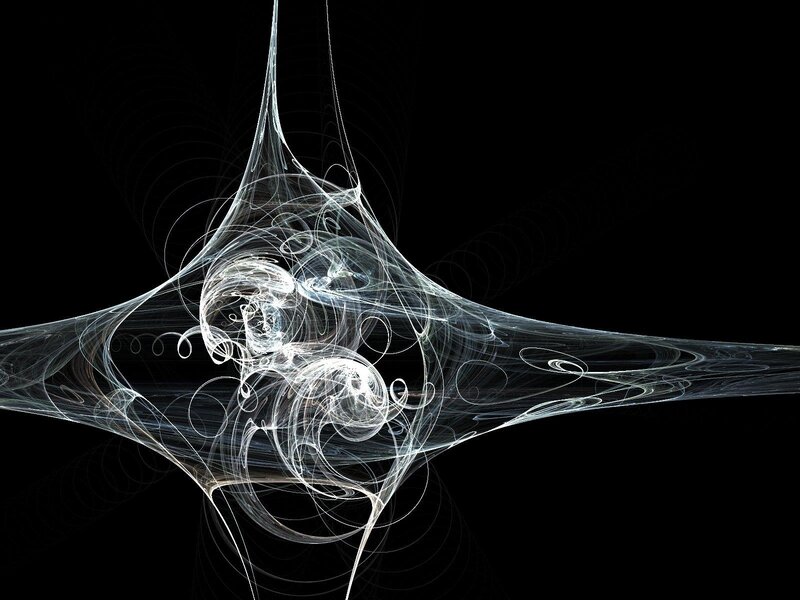 White Fractal Pattern — Black
