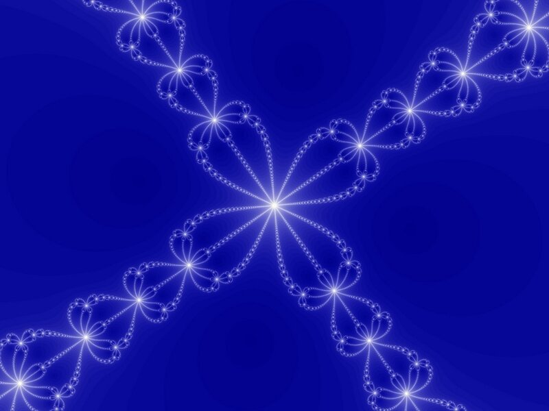 White Fractal Pattern — Blue
