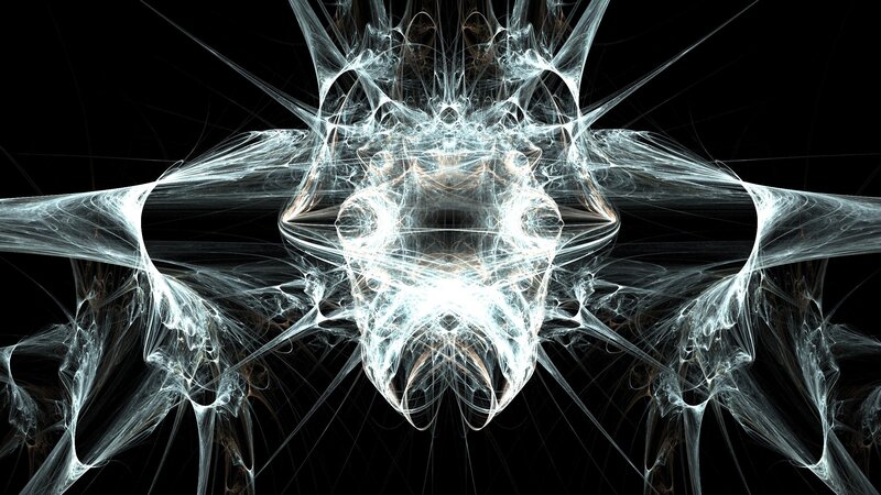 White Fractal Pattern — Dramatic