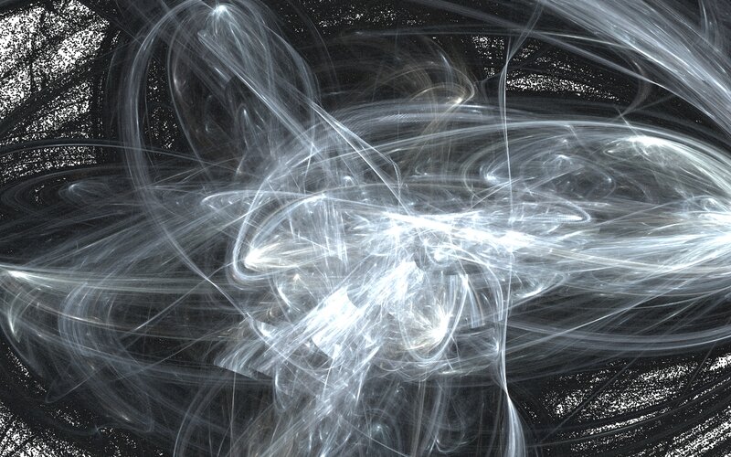 White Fractal Patterns — Black, Ethereal, Abstract