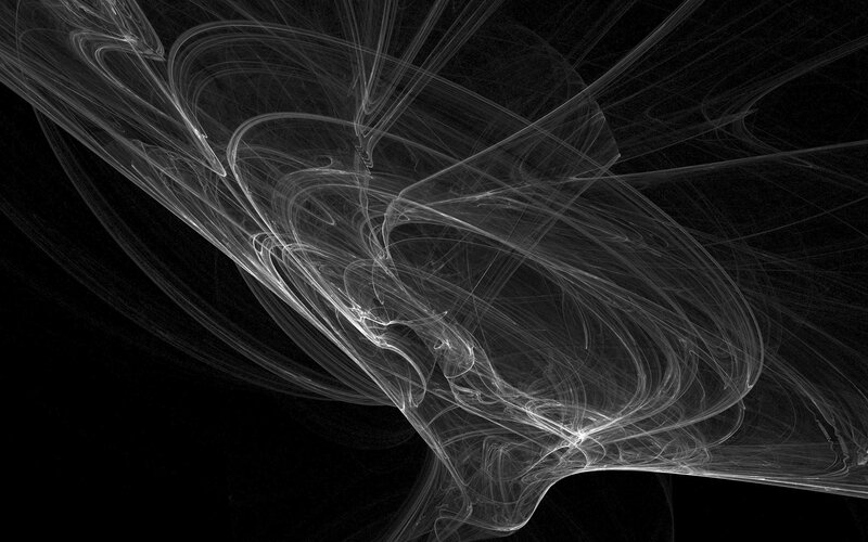 White Fractal Patterns — Black, Ethereal