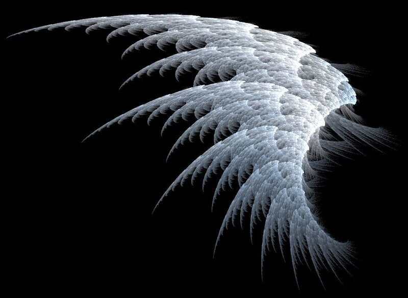 White Fractal Wings — Dramatic