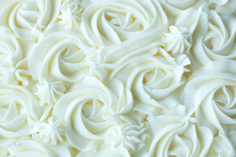 White frosting roses