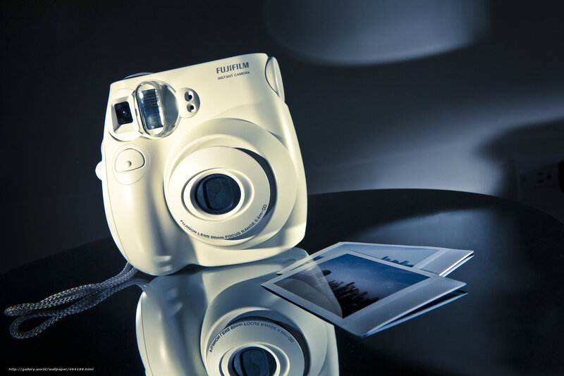 White Fujifilm instant camera