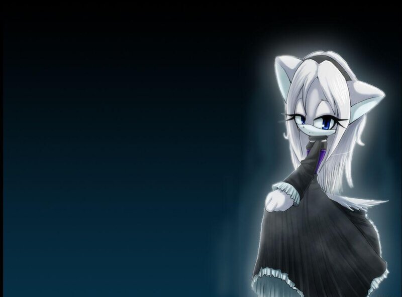 white-furred anime character