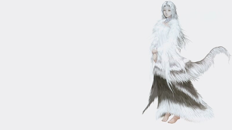 white-furred fantasy figure