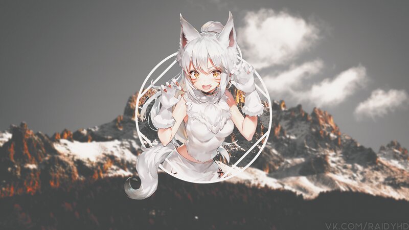 White-furred Fox Girl — Gray