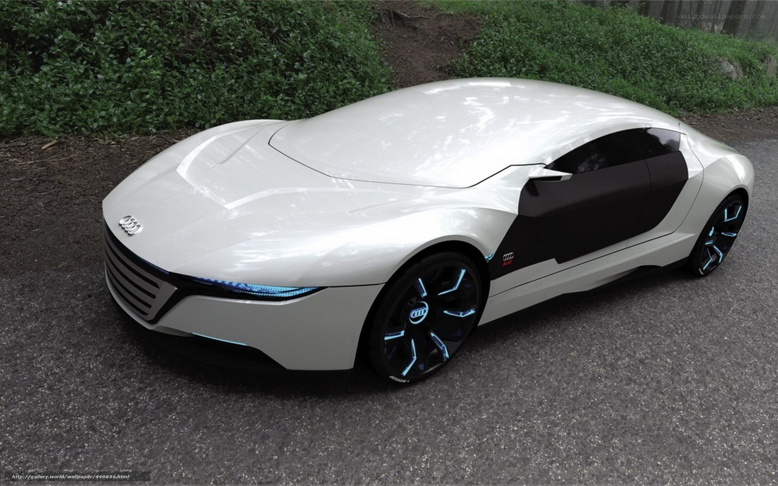 white futuristic Audi concept car