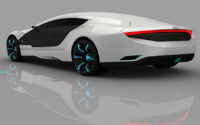 White Futuristic Car — 3d Render