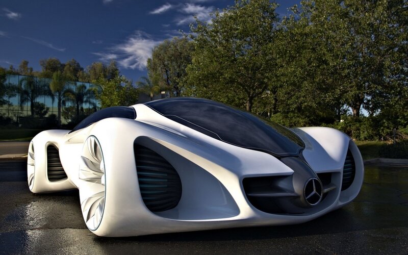 White Futuristic Car — Dramatic, Afternoon, 3d Render