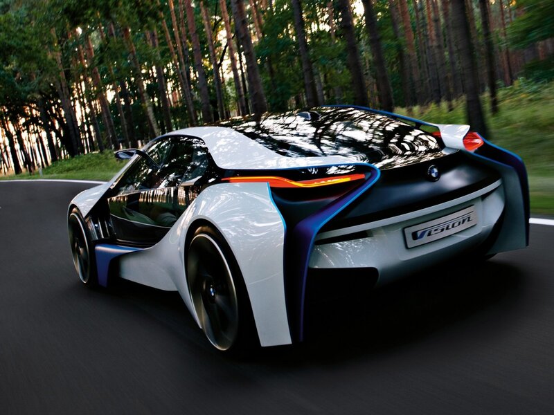 White Futuristic Car — Dynamic, Sunset, 3d Render