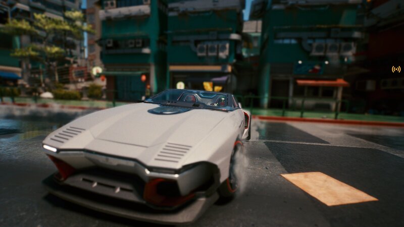 White Futuristic Car — Gray