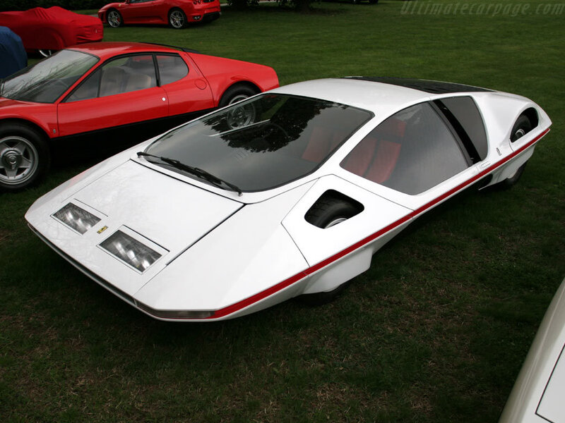 White futuristic car on grass