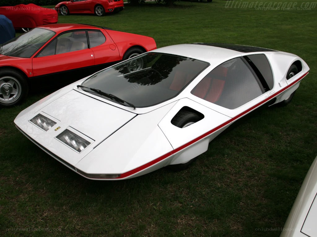 White futuristic car on grass