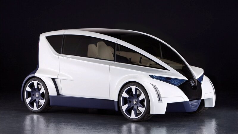 white futuristic concept car