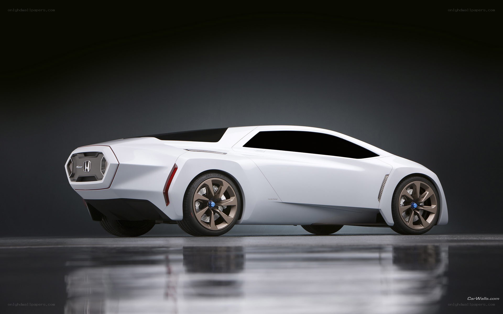white futuristic concept car