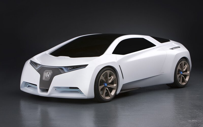 white futuristic concept car