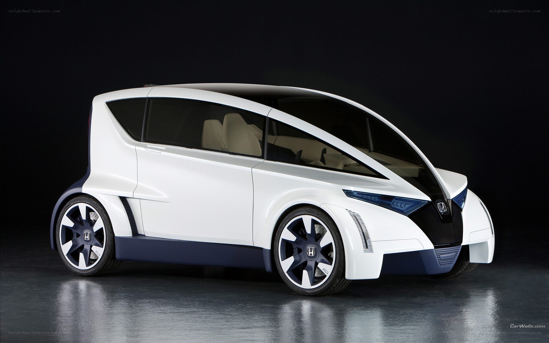 white futuristic concept car