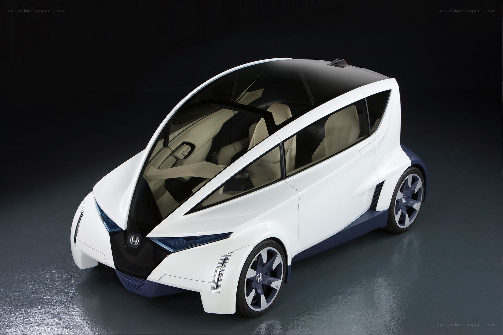 white futuristic concept car