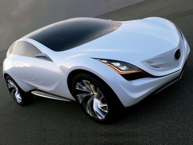 white futuristic concept car